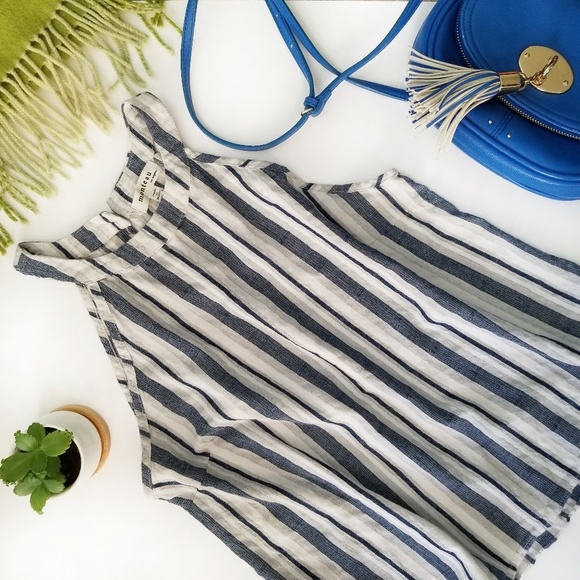Monteau Tops - Monteau Los Angeles sleeveless striped top Size L